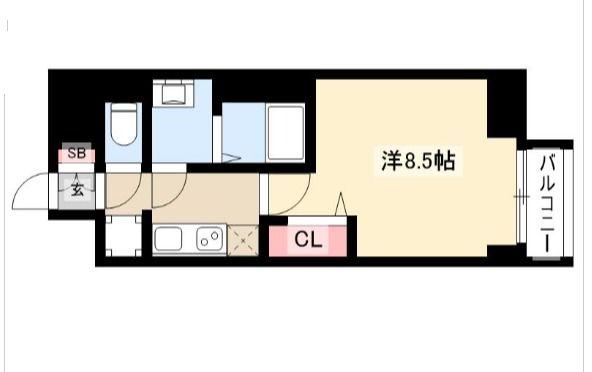 プレサンス大曽根駅前ファースト(1K/2階)の間取り写真