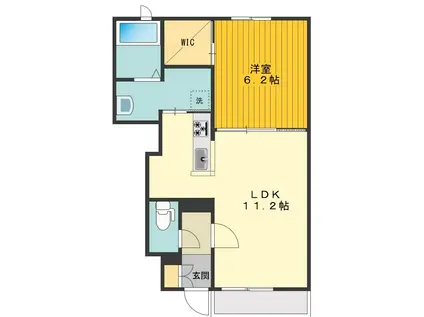 シャーメゾン・ソレイユ(1LDK/1階)の間取り写真