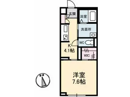 トワール・ウエスト(1K/1階)の間取り写真