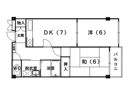 ミュゼ一刻館(2DK/1階)の間取り写真