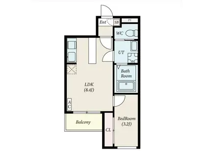 FIKA庄内緑地公園(1LDK/3階)の間取り写真