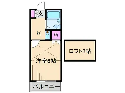 菊名ドーム(1K/2階)の間取り写真