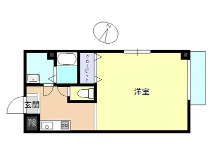 ベルフラワー(1K/1階)の間取り写真