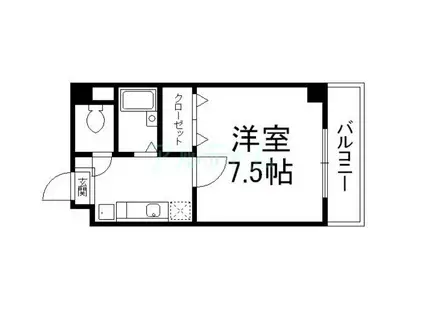 サンシャイン東山(1K/2階)の間取り写真