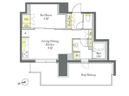 プライムメゾン清澄白河(1LDK/7階)の間取り写真