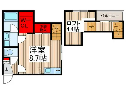 GARDEN HILLS MATSUDO(ワンルーム/1階)の間取り写真