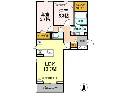 エトワールII(2LDK/3階)の間取り写真