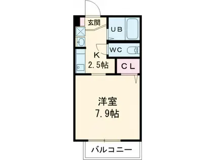 リヴラン・トロワ A・B棟(1K/1階)の間取り写真