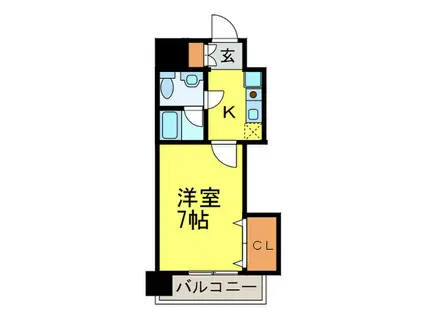 サンスクエア(1K/9階)の間取り写真