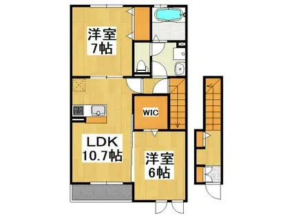 メゾンフォーレ(2LDK/2階)の間取り写真