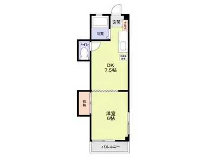 サンフラワー池谷(1DK/4階)の間取り写真