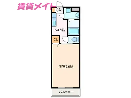 セントリバーヒルズひばりが丘 II(1K/1階)の間取り写真