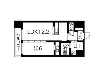 パルメゾン長町(1LDK/7階)の間取り写真