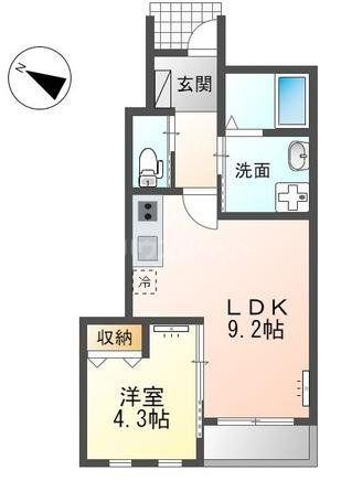 プレジール 柏の葉(1LDK/1階)の間取り写真