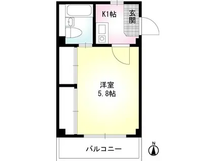 LIBERTE鹿児島中央(1LDK/9階)の間取り写真