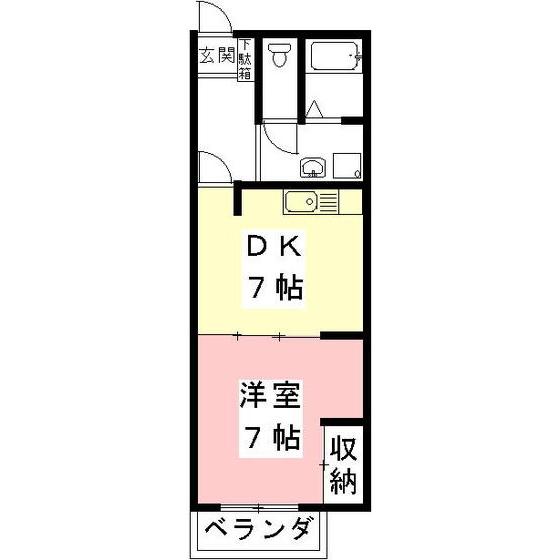 メゾン・アンジュ(1DK/3階)の間取り写真