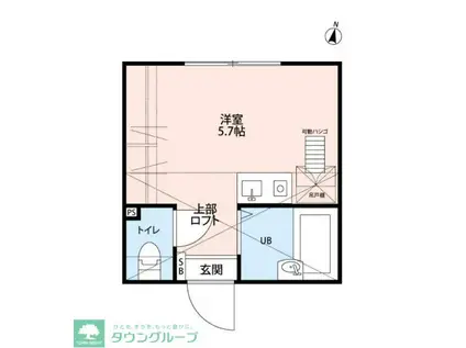 エーデル横浜戸部(ワンルーム/2階)の間取り写真