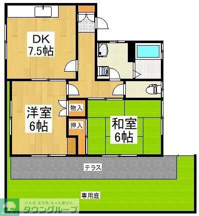 ピーチハウス(2DK/1階)の間取り写真