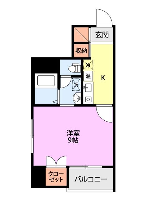 サンセーヌ(1K/8階)の間取り写真