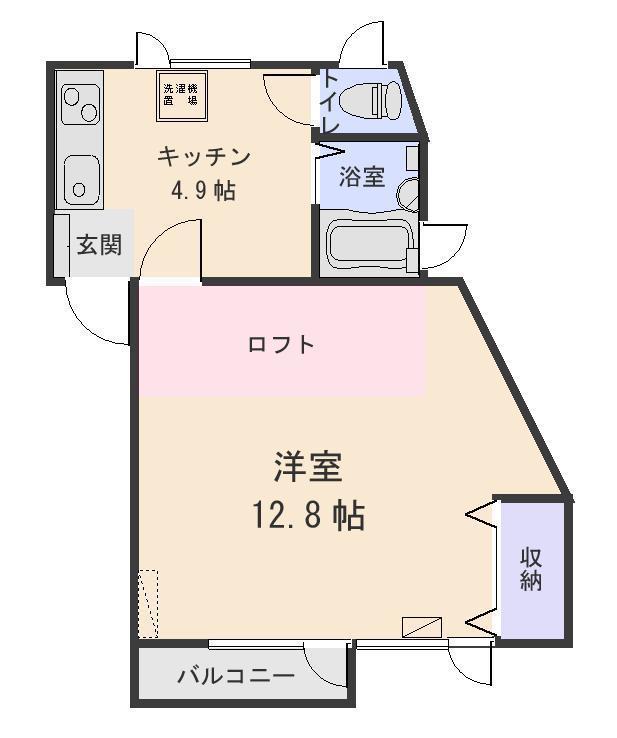 YS城下(1K/1階)の間取り写真