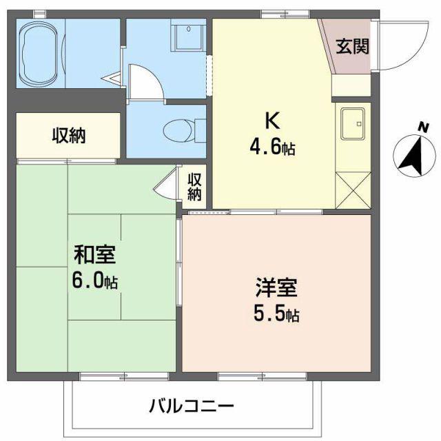 セフォラハイツ(2K/2階)の間取り写真