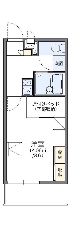 レオパレスボヌール(1K/2階)の間取り写真