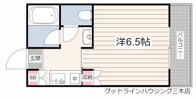グリーンヒル青山(1K/1階)の間取り写真