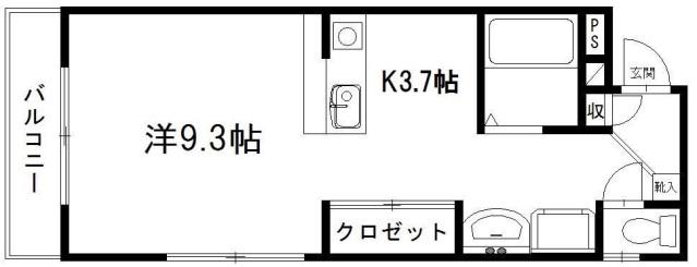 DSL蜆塚(1K/2階)の間取り写真
