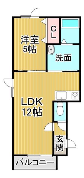 CREVIA(1LDK/3階)の間取り写真