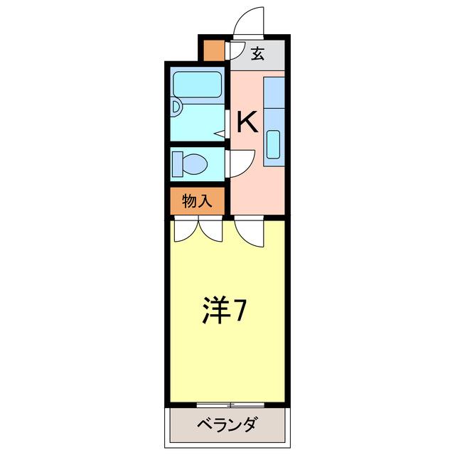 レークハヤI(1K/1階)の間取り写真