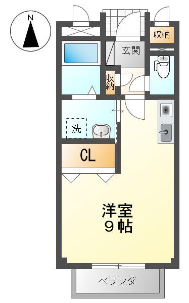 エイトワンA(ワンルーム/1階)の間取り写真