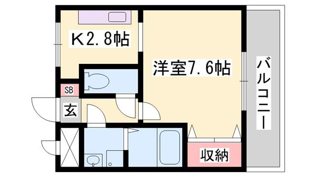 グランチェスタイースト(1K/2階)の間取り写真