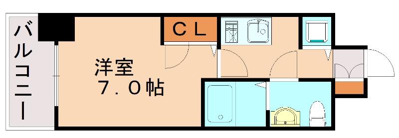 ピュアドーム箱崎アートリア(1K/6階)の間取り写真