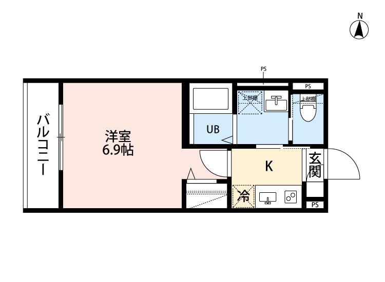 ROBOT HOME 前原II(1K/2階)の間取り写真