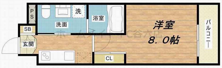 URBAN FLATS中之島(1K/2階)の間取り写真