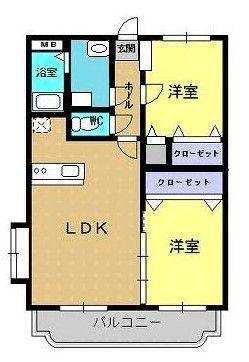 オーチャード スクエア(2LDK/1階)の間取り写真