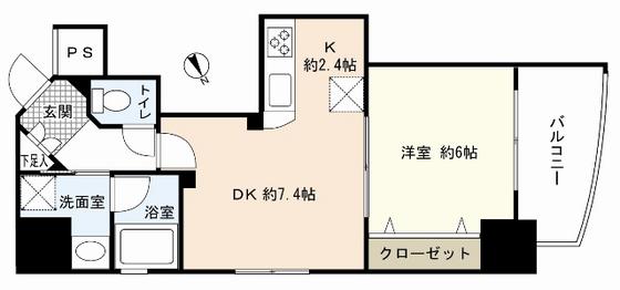 ラブリエ舟入中町(1LDK/5階)の間取り写真