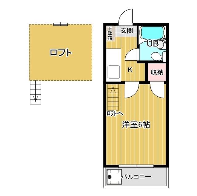 コーポアイ(1K/1階)の間取り写真
