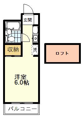 ヴィラ鷹の台(ワンルーム/3階)の間取り写真