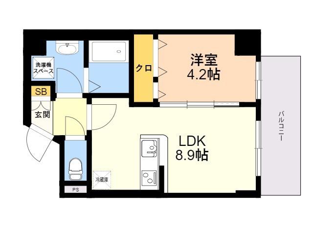 シャンボールなごみ(1LDK/3階)の間取り写真