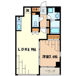 ブラントーレ哲学堂(1LDK/4階)の間取り写真