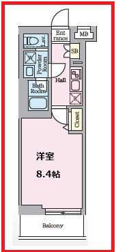 アイルグランデ押上ノースドゥーエ(1K/2階)の間取り写真
