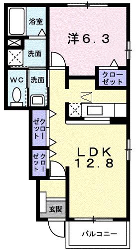 LITTLE FOREST III(1LDK/1階)の間取り写真