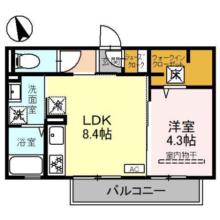 プリマヴェーラ(1LDK/1階)の間取り写真