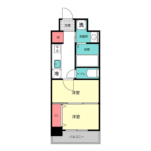 NO122 ETERNTY NISSEKI STREET(2K/8階)の間取り写真