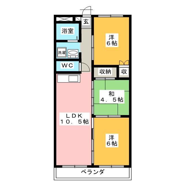 ロイヤル福光(3LDK/2階)の間取り写真