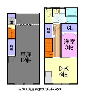 ファミーユ今泉(1DK/1階)の間取り写真