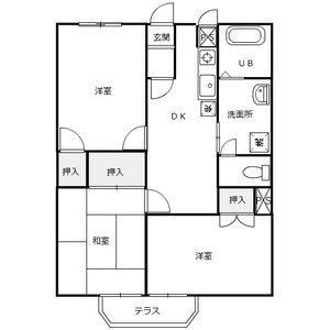 サンパレス江崎I・II(3DK/1階)の間取り写真