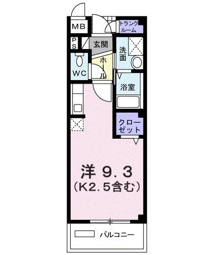 エンピエッサ東大和(ワンルーム/3階)の間取り写真