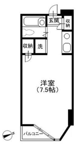 コーポアルプ(ワンルーム/4階)の間取り写真